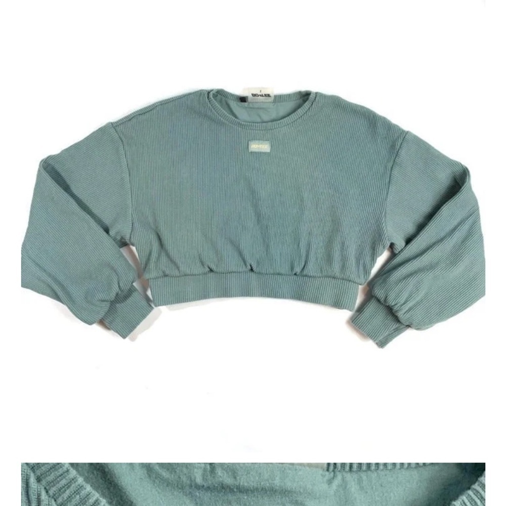 L Bo+Tee ribbed crop sweatshirt